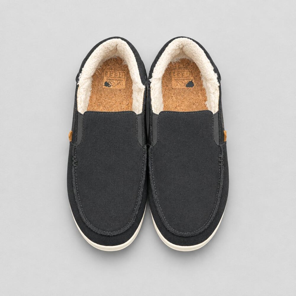 Reef Cushion Matey Cozy Men's Black Suede Slippers Loafers CI5340 Size 9.5